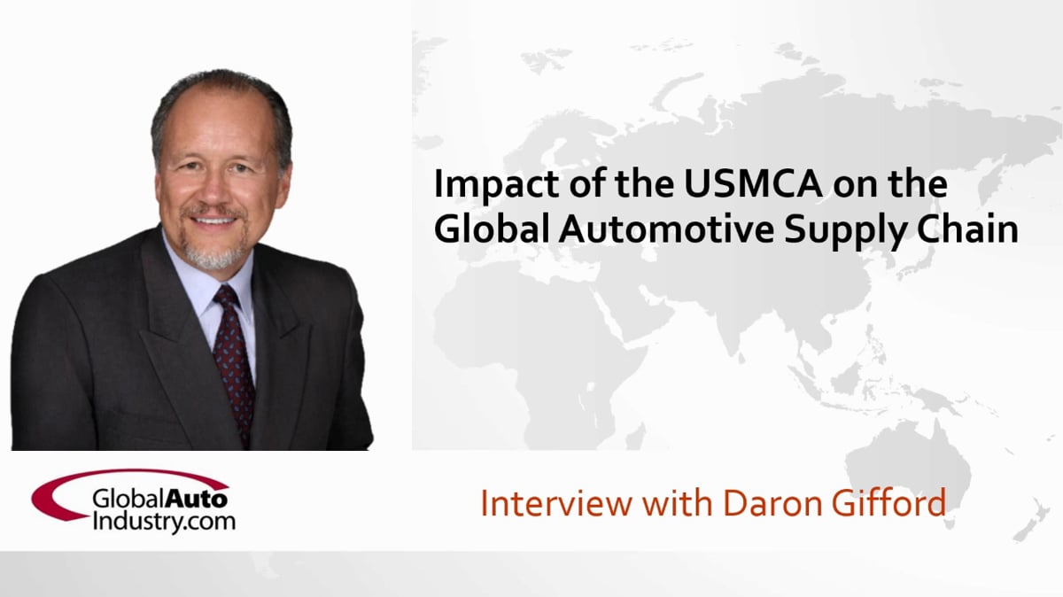 Impact of USMCA on the Global Automotive Supply Chain