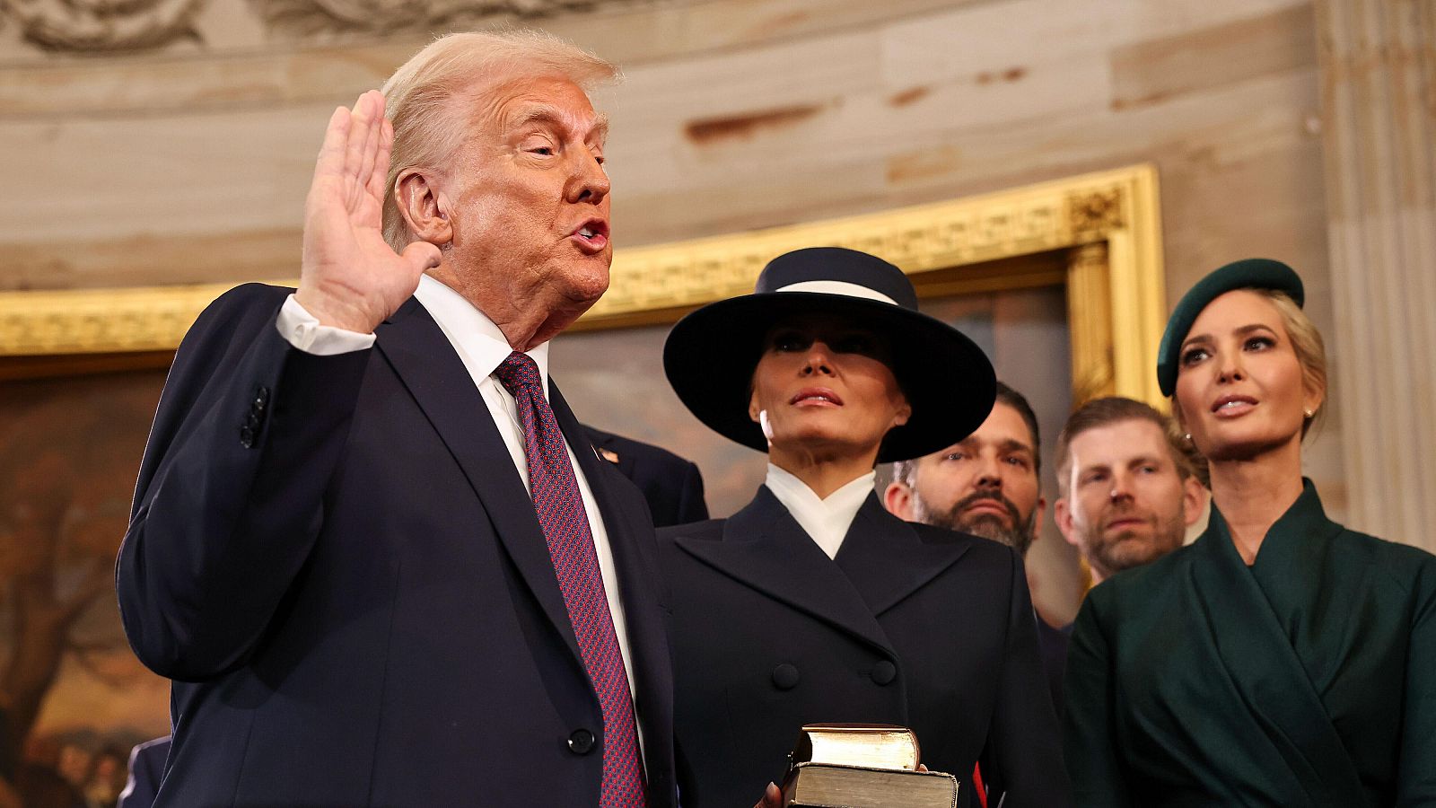 Donald Trump is sworn in as U.S. president.